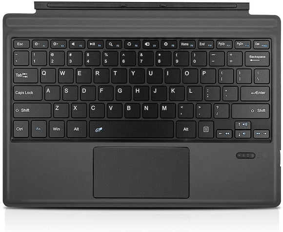 ZCOTU Surface Pro 6 / Surface Pro 5 (Pro 2017) / Pro 4 / Pro 3 Type Cover, Lightweight Slim Wireless Bluetooth Keyboard Two Button Trackpad Built-in Rechargeable Battery, Gray